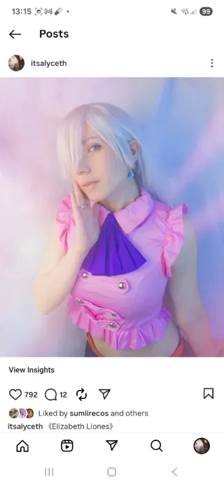 Peluca Cosplay Elizabeth Liones