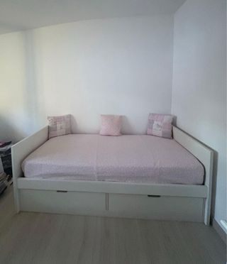 Cama infantil madera blanca 2x1m