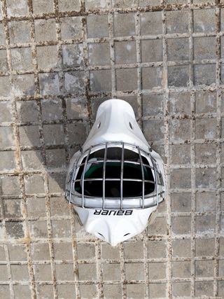 Casco Portero Hockey Patines Bauer Blanco