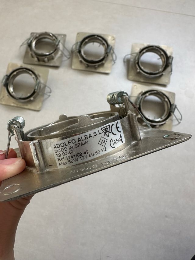 9 Focos Cuadrados Aluminio