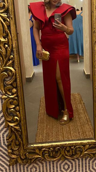 Vestido largo fiesta rojo