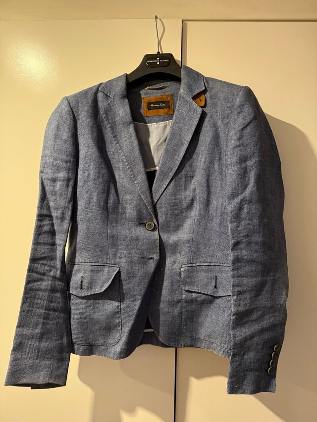 Chaqueta Massimo Dutti azul y marrón