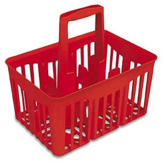 Cestello portabottiglie rosso in plastica