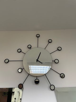 Reloj de pared moderno espejo