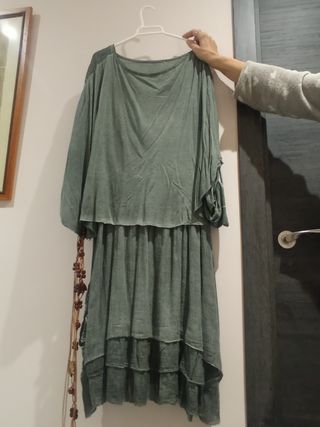 Vestido verde estilo boho. Venta en persona 