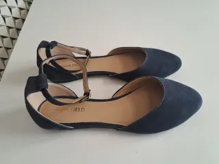 Bailarinas piel Anna Field Azul Hebilla