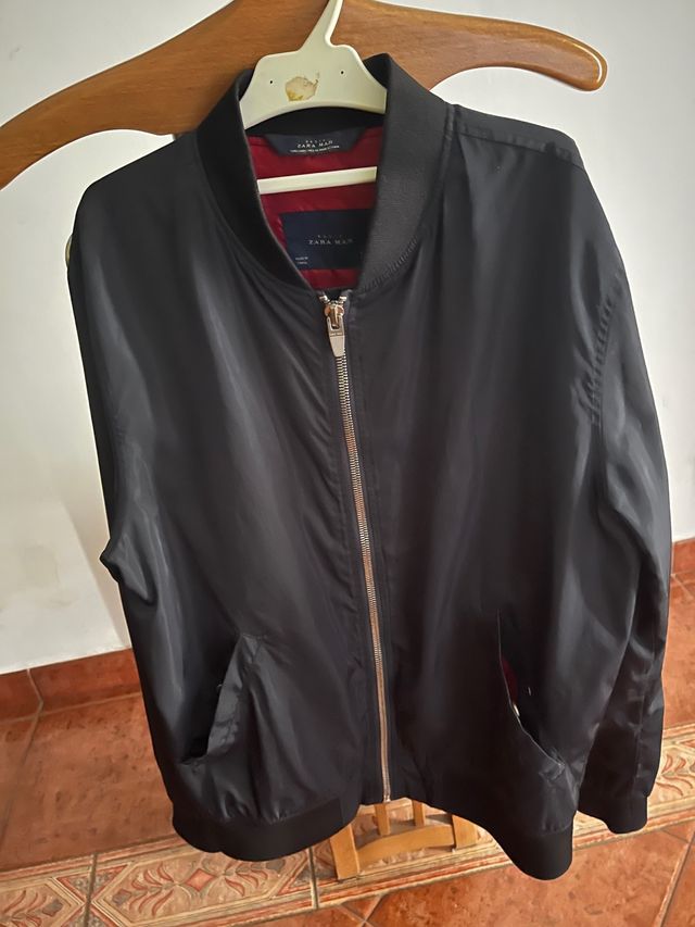 Chaqueta Zara Bomber Negra Hombre