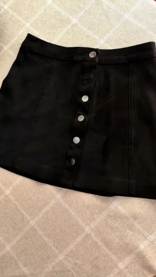 Falda S negra de terciopelo