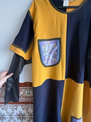 Traje medieval azul y amarillo