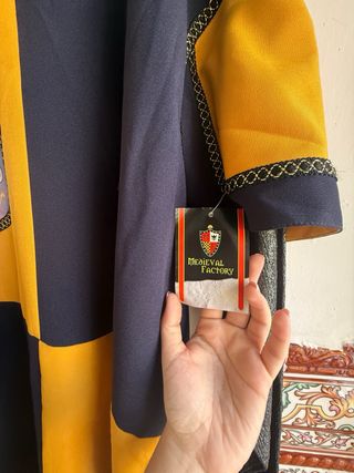 Traje medieval azul y amarillo