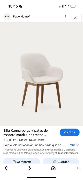 Silla Keva Home Tela Madera Beige
tengo 4