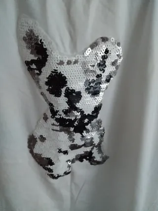Camiseta L manga corta lentejuelas