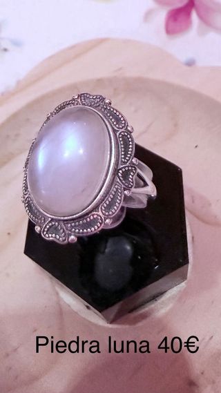 Anillos minerales naturales plata 925 ajustables 
