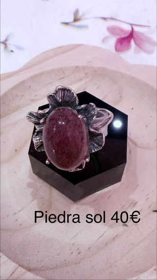 Anillos minerales naturales plata 925 ajustables 