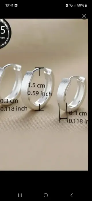 4 Pendientes Aro Plata 925
