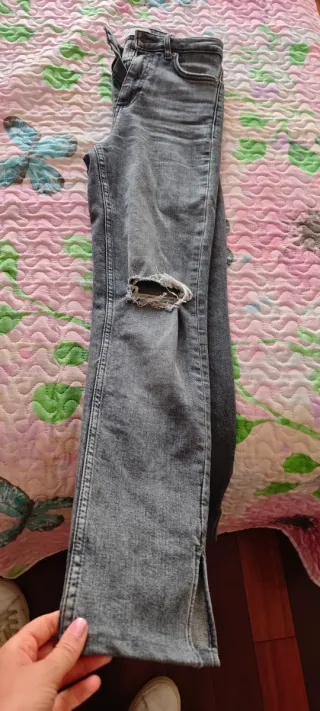 Pantalón Zara Gris Talla 34