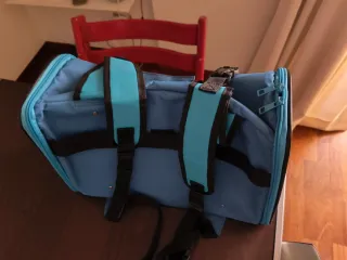 Transportín gato/perro pequeño azul