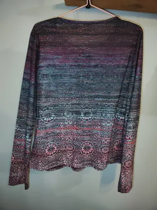 Camiseta étnica mujer multicolor cremallera