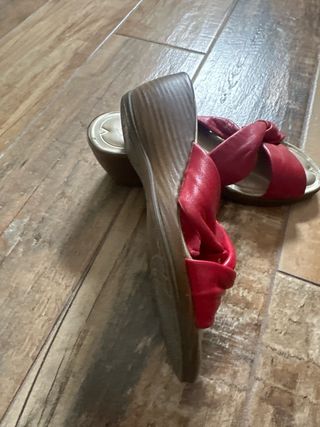 Sandalias Pitillos Rojas Piel