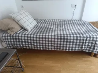 Cama y Colchón Ikea Beige/Gris