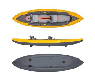 Kayak hinchable amarillo y gris 2 personas