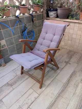 2 poltrone da giardino reclinabili in teak