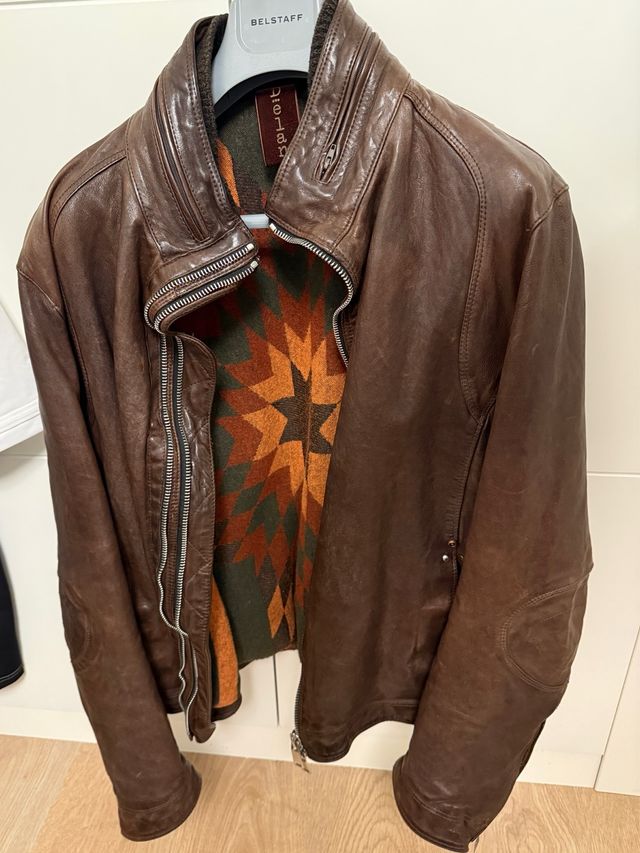 Cazadora de cuero de vacuno Delan Marrón