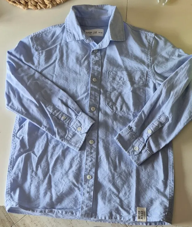 Camisa azul niño Talla 7-8