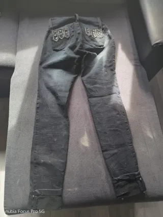 Pantalón Colombiano Negro y Azul de mujer