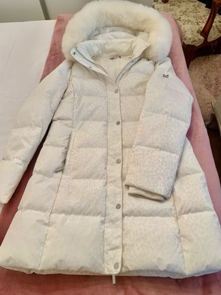 Abrigo Morgan Plumas Blanco/Beige