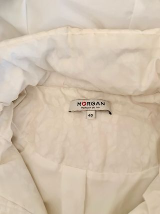 Abrigo Morgan Plumas Blanco/Beige