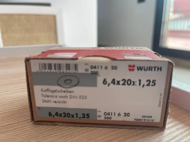 Arandelas Wurth 6,4x20x1,25 (200 uds)