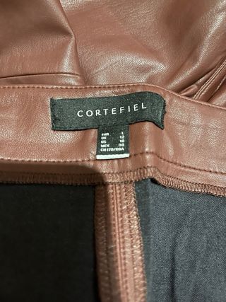 Falda polipiel roja midi