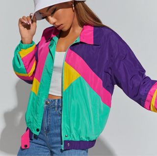 Chaqueta cremallera vintage multicolor
varias tall