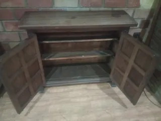 Mueble zapatero recibidor madera maciza antiguo