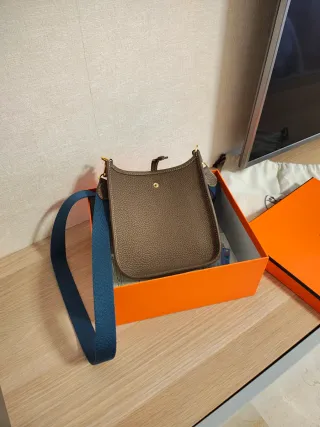 Borsa a tracolla Hermes Evelyne in pelle marrone