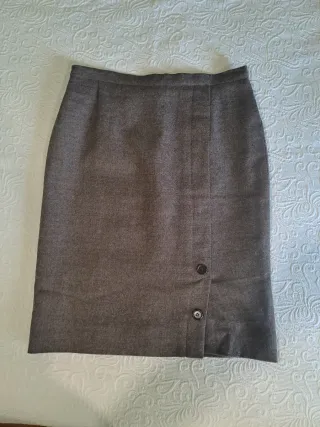 Falda Lana Elena Miró Talla 44 Marrón Mocha Mousse