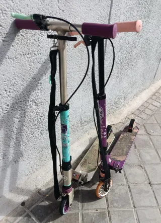 2 Patinetes Oxelo Mid 5 Morado y Verde 