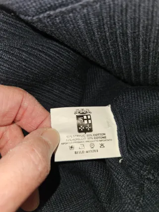 Maglione Marina Militare Blu Cotone Zip Collo