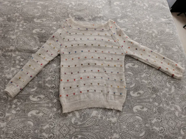 Jersey punto beige topos colores