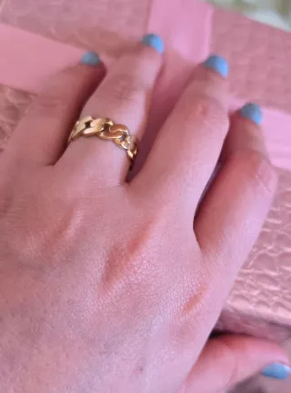 Anillo estilo cadena oro 18 k