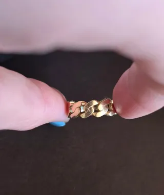 Anillo estilo cadena oro 18 k