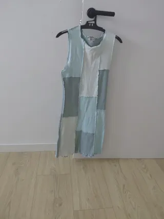 Vestido Patchwork Azul y Blanco