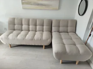 Sofá Cama Beige Tela