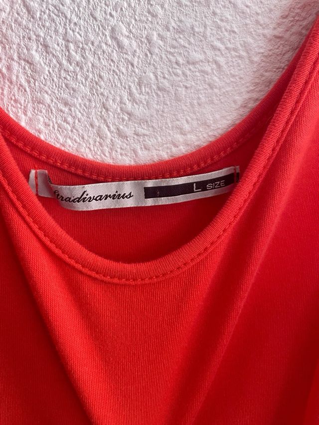 Vestido Stradivarius Rojo Verano Talla M