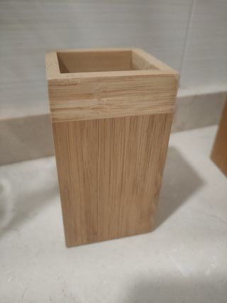 Jabonera y Vaso Bambú y Metal