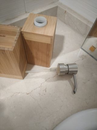 Jabonera y Vaso Bambú y Metal