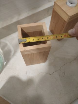 Jabonera y Vaso Bambú y Metal