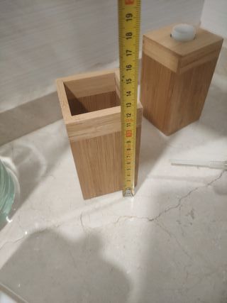 Jabonera y Vaso Bambú y Metal