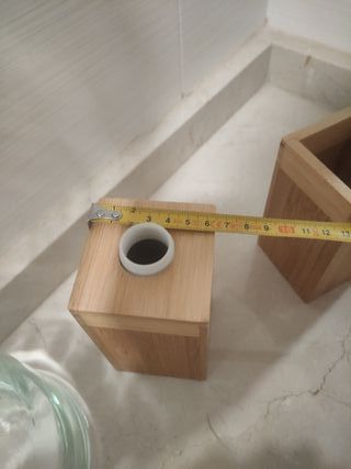 Jabonera y Vaso Bambú y Metal